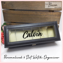 Load image into Gallery viewer, Personalised 6Slot Watch Organiser - BLACK
