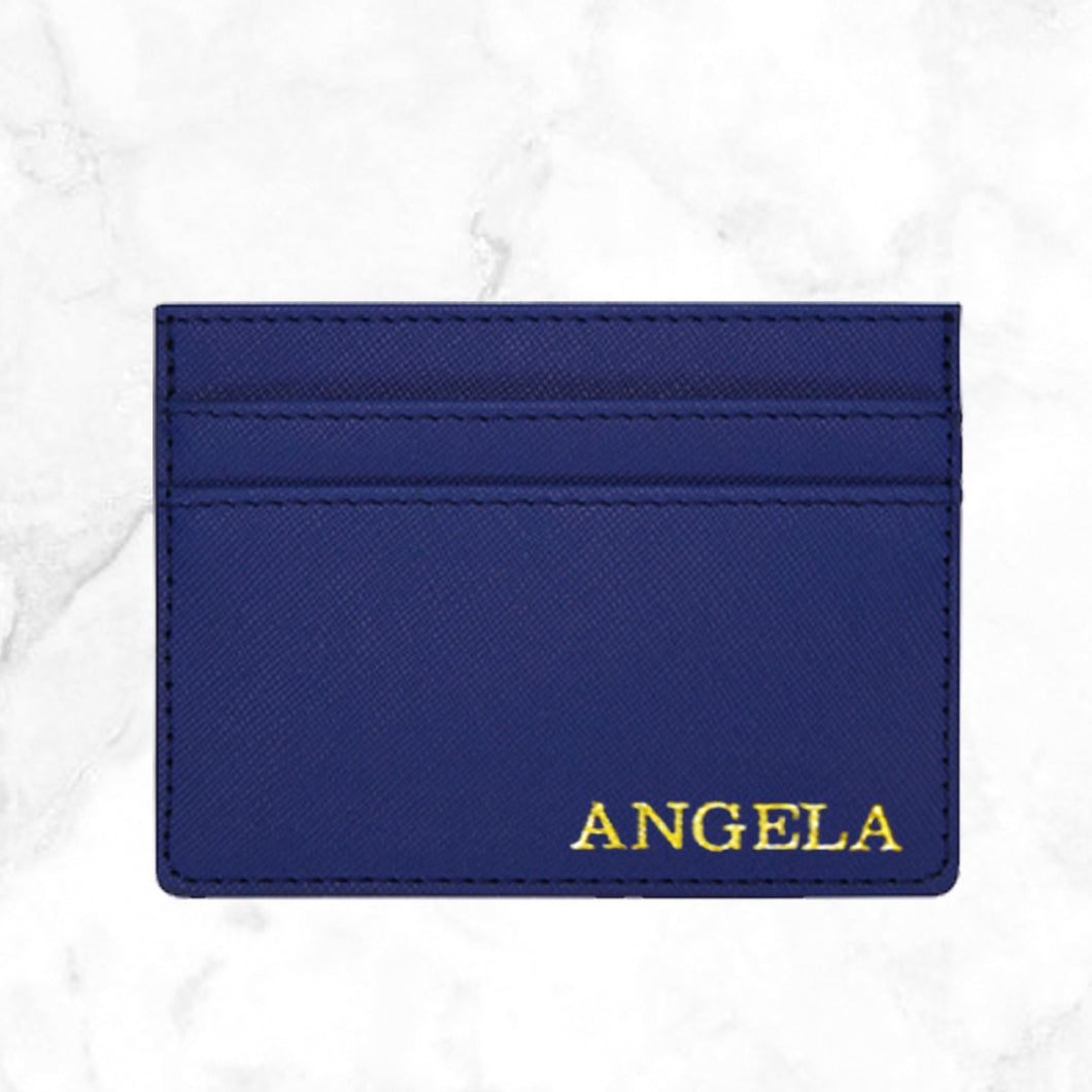 PU Leather Card Holder - Hot Foil Stamping (3 colours) max 7 letters