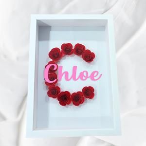 Initial Flower Shadow Box -1 letter (A-Z)