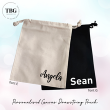 Load image into Gallery viewer, Personalised Canvas Drawstring Pouch (2colours)