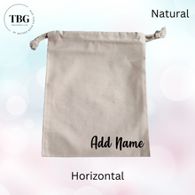 Load image into Gallery viewer, Personalised Canvas Drawstring Pouch (2colours)
