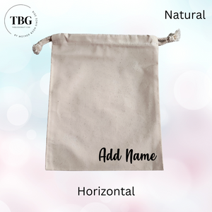 Personalised Canvas Drawstring Pouch (2colours)