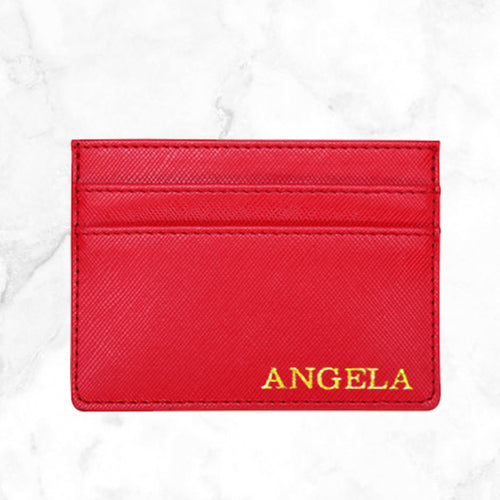 PU Leather Card Holder - Hot Foil Stamping (3 colours) max 7 letters