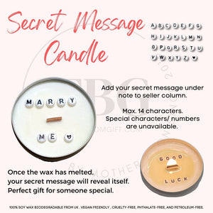 Personalised Travel Candle + Secret Message