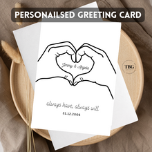 Load image into Gallery viewer, Personalised Card (couple/wedding) design 8